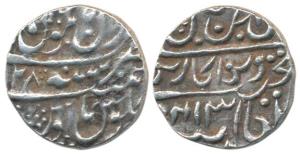 Ranjit Dev, Silver Rupee, 10.81g, Dar al-aman Jammu Mint, RY 28, (KM 10.2). Very Fine+.