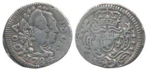 Goa, Maria I and Pedro III, Silver ½ Pardao, 2.7g, 1784 (Gomes 06.02).Very Fine+, Rare.