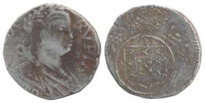 Goa, Pedro IV, Silver Rupee, 10.76g, crowned arms on rev., 18xx. Fine+, Rare.
