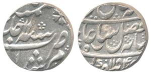 Murshidabad Mint, Silver Rupee, 11.58g, in the name of Shah Alam II, AH 1184/11, partially