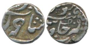 Malabar Coast, Silver 1/5 Rupee, 2.15g, in the name of Alamgir II, Tellicherry Mint, RY 9 