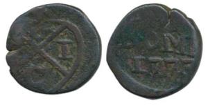 Copper Pice, 4.8g, EIC bale mark on obv., BOM with date 1773 below on rev. (Prid 110; KM 1