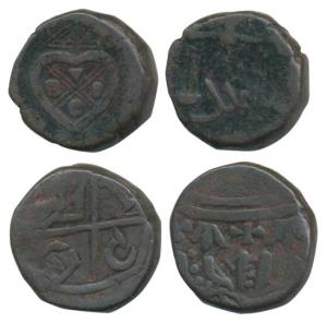 Copper Double Pice, EIC bale mark on obv., BOM written below crown on rev., issue of 1773 