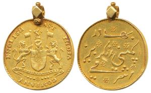 Gold Mohur (Ashrafi), 12.57g, 1819, coat of arms of the East India Company on obv., Persia
