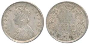 Victoria Empress, Silver ½ Rupee, 1899, Bombay Mint, A / I ’B’ incuse (inverted). Slight p