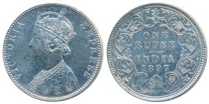 Victoria Empress, Silver Rupee, 1897, Bombay Mint, C2 / I / B incuse. Very Fine+, Rare.