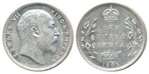 Edward VII, Silver Rupee, 1903, Bombay Mint, B raised. Extremely Fine, Scarce.