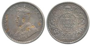 George V, Silver Rupee, 1921, Bombay Mint. Very Fine+.