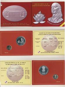 2010 Uncirculated Set, Income Tax 150 years of building India, Chanakya, set of 2, Rupees 