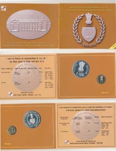 2010 Proof Set, 150 years of Comptroller and Auditor General of India, set of 2, Rupees 5 