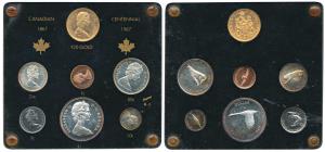 Canada, Commemorative Centennial (1867-1967), Proof Set, 1967, Copper Cent to Silver Dolla