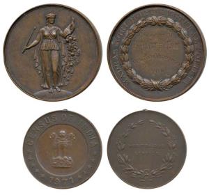 Madras Agri- Horticultural Society, Copper Medal, 50g, 1908, goddess of plenty with flower