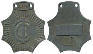 Cricket Club of India (CCI), Bombay, Cupro-Nickel, Membership badge, numerals 2250 punched