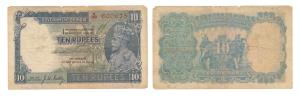 George V, Rupees 10, 3rd Issue, 1933, signed J. W. Kelly, (J&R 8.2). Fine+.