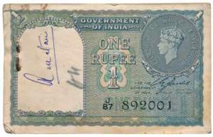 George VI, Rupee 1 bundle, 1944, signed C. E. Jones, (J&R 1.1A). Slight staining and some 
