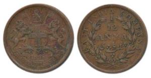 Copper 1/12 Anna, 1848, Calcutta Mint, (Prid 163). Very Fine+.