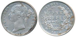 Victoria Queen, Silver Rupee, 1840, divided legend, Madras Mint, WW raised, WW short and s