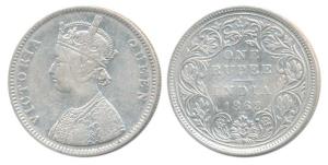 Victoria Queen, Silver Rupee, 1862, Bombay Mint, A / II / 0 / 3, (Prid 75). Very Fine, Ver