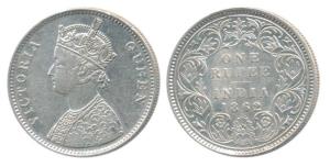Victoria Queen, Silver Rupee, 1862, Bombay Mint, A / I / 0 / 4, (Prid 78). Very Fine+, Sca
