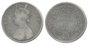 Victoria Queen, Silver Rupee, 1862, Bombay Mint, B / II / 0 / 7, (Prid 88). Fine+, Very Ra