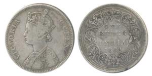 Victoria Queen, Silver Rupee, 1862, Bombay Mint, A / II / 1 / 7, (Prid 90). Very Fine, Ver