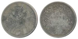 Victoria Queen, Silver Rupee, 1862, Bombay Mint, A / II / 0 / 1, (Prid 97). Very Fine, Ver