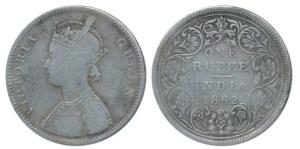 Victoria Queen, Silver Rupee, 1862, Bombay Mint, A / II / 0 / 12, (Prid 100). Very Fine+, 