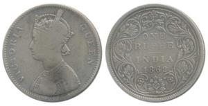 Victoria Queen, Silver Rupee, 1862, Bombay Mint, A / II / 1 / 12, Unlisted in Pridmore. Fi