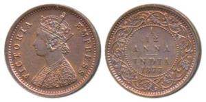 Victoria Empress, Copper 1/12 Anna, 1877, Bombay Mint, obv. A, (Prid 807). About Uncircula