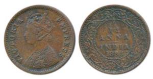 Victoria Empress, Copper 1/12 Anna, 1888, Bombay Mint, obv. A, (Prid 807). Very Fine+, Ver