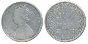 Victoria Empress, Silver ½ Rupee, 1898, Bombay Mint, A / I / B incuse, Normal ’B’, ’8’ str