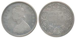 Victoria Empress, Silver ½ Rupee, 1898, Bombay Mint, A / I / B incuse, Inverted ’B’, Unlis