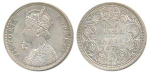 Victoria Empress, Silver Rupee, 1878, Bombay Mint, A3 / I / dot, (Prid 152). Very Fine, Ve