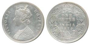 Victoria Empress, Silver Rupee, 1879, Bombay Mint, A3 / I / dot, (Prid 154). About Extreme