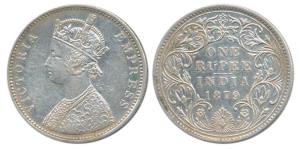 Victoria Empress, Silver Rupee, 1879, Bombay Mint, A3 / IV / dot, (Prid 154). About Extrem