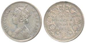 Victoria Empress, Silver Rupee, 1881, Bombay Mint, A3 / IV / dot, (Prid listed as 157). Ex
