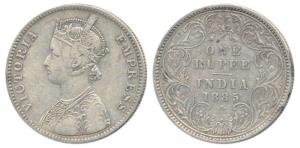 Victoria Empress, Silver Rupee, 1885, Bombay Mint, A3 / I / B incuse, Unlisted in Pridmore