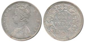 Victoria Empress, Silver Rupee, 1885, Bombay Mint, Mule, A1 / II / B raised, Unlisted in P
