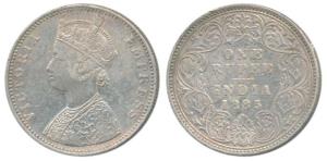 Victoria Empress, Silver Rupee, 1885, Bombay Mint, C2 / I / B incuse, (Prid 170). Very Fin