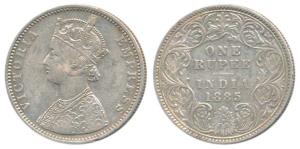 Victoria Empress, Silver Rupee, 1885, Bombay Mint, C2 / I / B raised, Unlisted in Pridmore