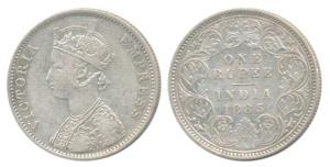 Victoria Empress, Silver Rupee, 1885, Bombay Mint, C4 / I / B raised, C4 is a recently dis