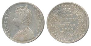 Victoria Empress, Silver Rupee, 1886, Bombay Mint, A3 / I / B incuse, Unlisted in Pridmore