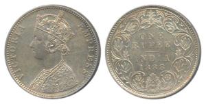 Victoria Empress, Silver Rupee, 1888, Bombay Mint, C2 / I / B incuse, normal ’B’, (Prid 17
