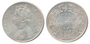 Victoria Empress, Silver Rupee, 1897, Bombay Mint, C2 / I / B incuse, (Prid 183). Very Fin
