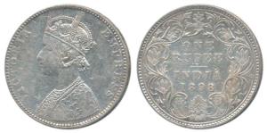 Victoria Empress, Silver Rupee, 1898, Bombay Mint, C2 / I / B incuse, 8 over 4 in date, ol