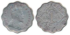 Edward VII, Cupro-Nickel Anna, 1908, Bombay Mint, B incuse, (Prid 927). Very Fine+, Scarce