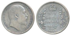 Edward VII, Silver Rupee, 1903, Calcutta Mint, Urdu error with 3 dots on the right instead
