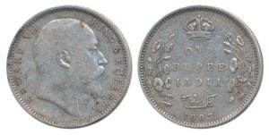 Edward VII, Silver Rupee, 1903, Bombay Mint, B raised below the cross pattee and without d