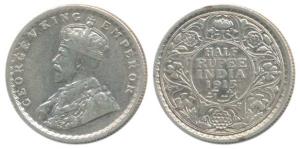 George V, Silver ½ Rupee, 1915, Calcutta Mint, (Prid 322). Very Fine, Rare.