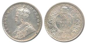 George V, Silver Rupee, 1921, Calcutta Mint, (Prid 227). Extremely Fine, Scarce.